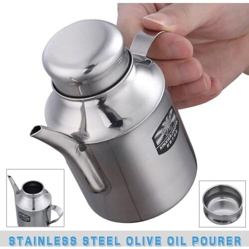 Olive Oil Pourer Stainless Steel Oil Vinegar Dispenser Kitchen Dispenser Jar Can Bottle For Vinegar/Soy Sauce/Cooking Liquid