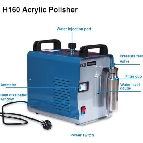 75L/H Acrylic Flame Polishing Machine H160 Acrylic Polisher HHO Hydrogen Generator Machine Crystal Polishing Machine 220V/110V