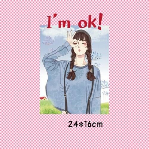 Fashion Patches for Clothes Letters Girl 3d Stickers Iron on Transfers for Clothing t-shirt Heat transfer Sticker Pvc Patch