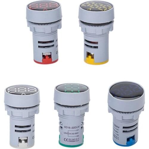 AC 24-500V Voltmeter Voltage Indicator Light Lamp Signal Monitor 22mm Round Volt Gauge Electrical Indicator