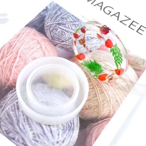 1 Set Rings Bracelet Crystal Epoxy Resin Mold Bangle Silicone Mould DIY Crafts Jewelry Casting Tools