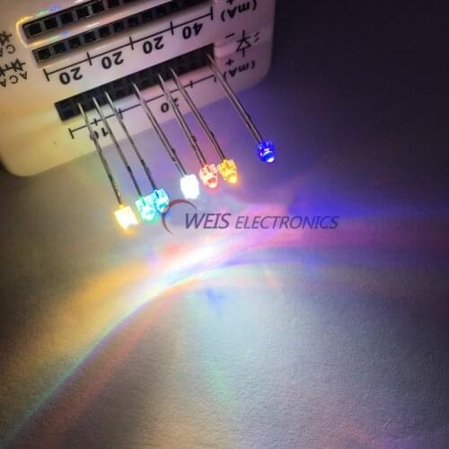 10PCS 1.8mm Transparent LED Red Yellow Blue Green White Orange Purple Pink Warm 20ma white water clear lens LED light lamp
