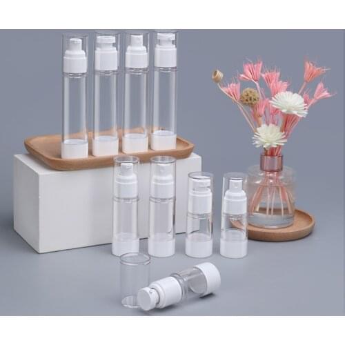 20PCS Clear Airless Spray Bottle with Fine Mist Sprayer 15ML/30ML/50ML Vacuum Travel Bottles Clear Refillable Container