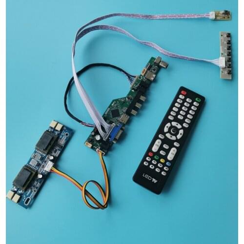 20-Pin LVDS display universal controller drive board 4-CCFL VGA USB AV 1280*768 fit LM171W01/LTM170W1/LTM153W1/M170XW01 kit
