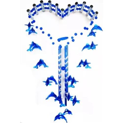 2017 Top Fashion Acrylic Big Heart Dolphin personalized Wind Chimes Birthday Gift Decoration Door Hangings Windchimes Sounds