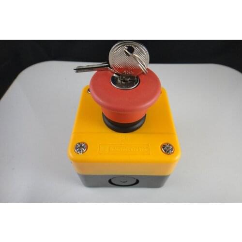 3Pcs/Lot Red Sign Emergency Stop Push Button Switch With Key 660V 10A Brand New