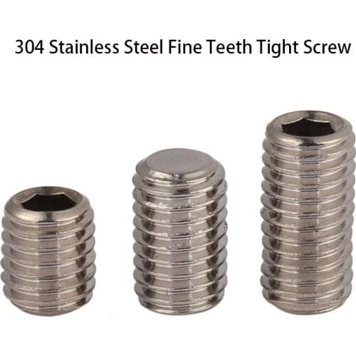 304 Stainless Steel Fine Thread Set Screw Forcing Machine Meter Screw M6 M8 20Pcs