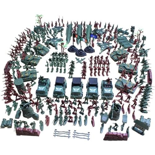 307 Pieces Plastic Soldier 4 Cm Figures Play Set Sand Scene Model