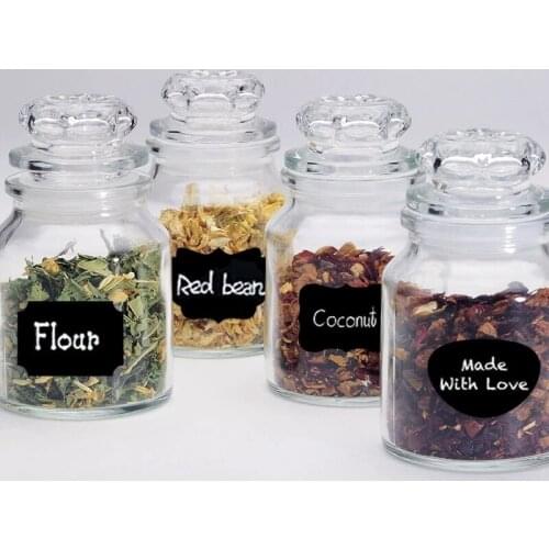 40pcs/set Combination Self-adhesive Marking Sticker For Seasoning Bottle Refrigerator Cup Diy Decals Peel & Stick PVC Art Mural