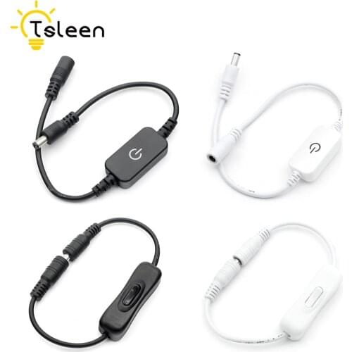 5.5*2.1mm DC12-24V In-Line Switch Cable Male Female Wire Power Adapter With ON OFF Switch For CCTV Camera LED Strip Light Switch