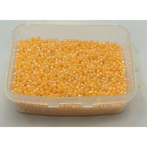 5000 Ceylon Pearl Orange Glass Seed Beads 2mm (10/0) + Storage Box