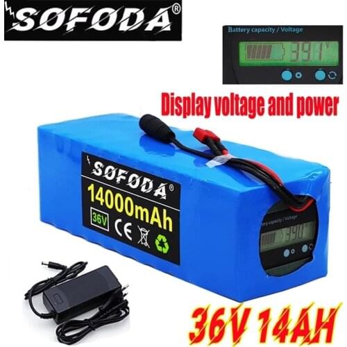 36V battery 10S4P 14Ah battery pack 1000W high power battery 42V 14000mAh Ebike electric bicycle BMS Capacity Indicator+charger