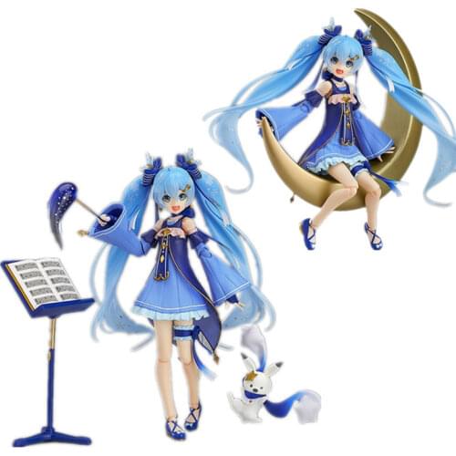Amini Hatsune Miku Figma Ex-037 Twinkle Snow Version 14cm PVC Action Figure Toys Sexy Girls Virtual Singer Car Decoration Model
