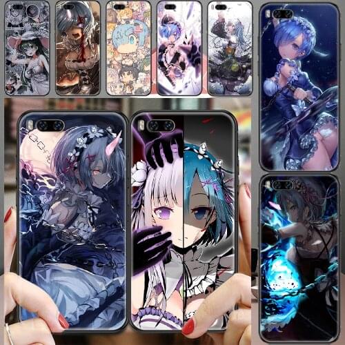 ReZERO Rem Anime Phone case For Xiaomi Mi Max Note 3 A2 A3 8 9 9T 10 Lite Pro Ultra black soft Etui luxury waterproof pretty