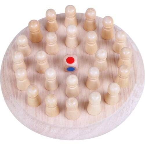 Kids Wooden Memory Match Stick Chess Game Fun Block Board Game Educational Toys Color Cognitive Toy for Children Party Game