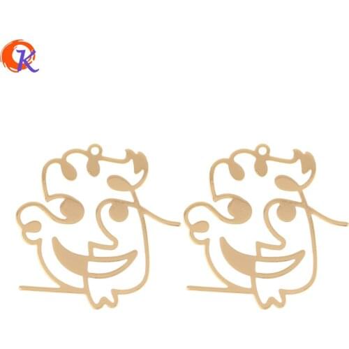 Cordial Design 30Pcs 32*33MM Jewelry Accessories/Pendant/Genuine Gold Plating/Face Shape/Hand Made/Earring Findings/DIY Charms