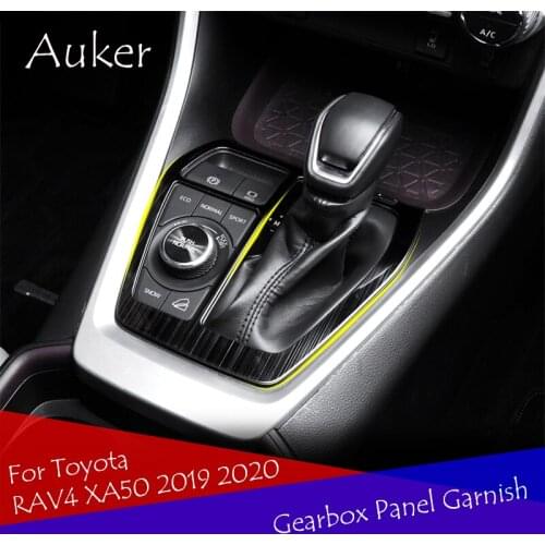 For Toyota RAV4 XA50 2019 2020 Stainless Steel Car Console gearbox frame trim sticker strips car decoration