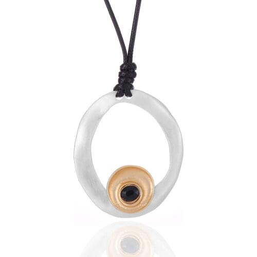 ELOHYI Long Necklace Double Plated Vintage Statement Geometric Pendants Women Fashion Jewelry Collares Mujer Kolye Jewelry