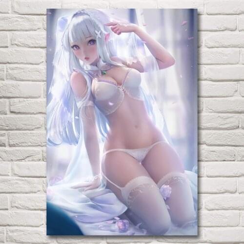 Home Decor Canvas Painting 1panel Sexy Girls Anime Nude Hang Pictures Prints Modular Wall Artwork Poster For Living Room Frame