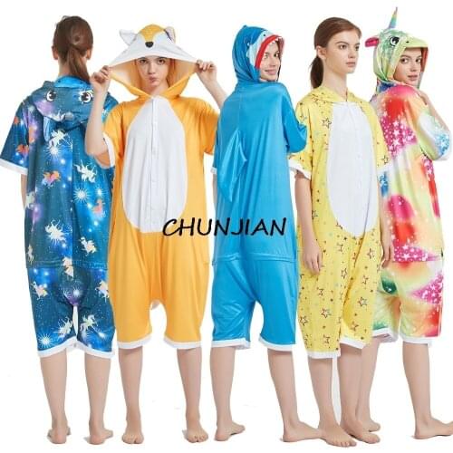 Woman Fox Kigurumi Pajamas Adult Unicorn Shark Pajamas Unicorn Rainbow Kigurumi Pijamas Overalls Girls Boys Pyjamas