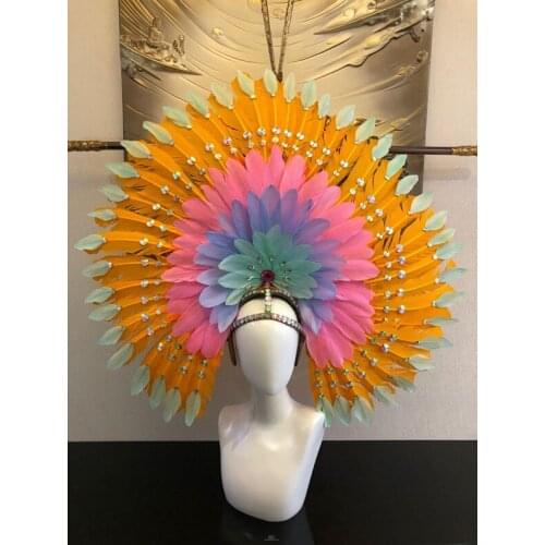 Latin dance Samba accessories Fashion exquisite headdress feathers Delicate dance shows accessories