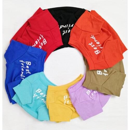 Cute Printed Summer Pets tshirt Puppy Dog Clothes Pet Cat Vest Cotton T Shirt Pug Apparel Costumes Dog Clothes for Small Dogs