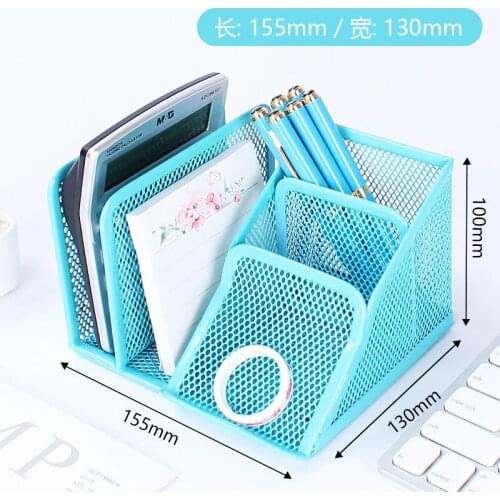 Metal Penalty Organizer Mesh Desk Organizer Table 4 Grids Design Storage Box Drawer Pencil Pen Holder For Neatening Tools