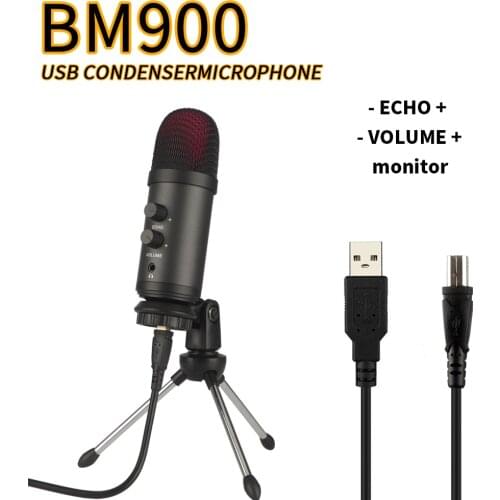 BM900 USB Microphone for Recording/Streaming/Gaming,Professional microphone for PC/Laptop, Voice volume controltrol