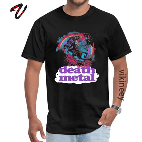 Death Metal Unicorn Tops & Tees Faddish Crew Neck Printed On Short Glory Rap Male T Shirt Summer T-shirts