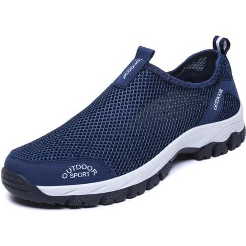 New Men Summer Comfortable Casual Shoes Slip-on Breathable Air Mesh Flats Trainers Sneakers Water Loafers Size 39-44 Zapatos