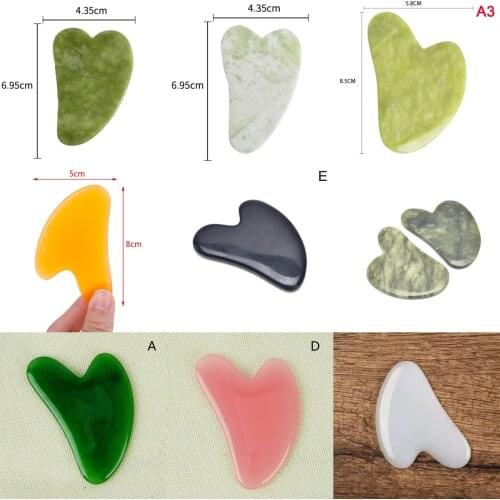 Natural Jade Stone Gua Sha Massage Board Rose Quartz Guasha Plate Jade Face Massager Scrapers Tools For Face Neck Back Body