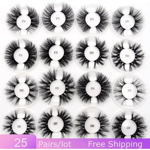 Visofree 25pairs/lot 25 mm mink eyelashes makeup lashes wholesale mink lashes bulk lash vendors false eyelashes beauty faux cils