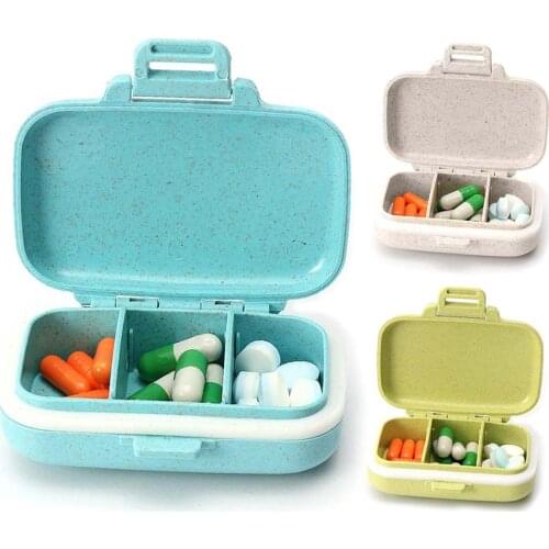 Newly Portable Pill Case 3 Compartment Travel Vitamin Divider Container Storage Box Medicine Organizer