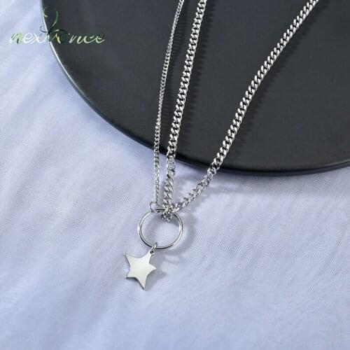 Nextvance Star Double Clavicle Simple Stylish Temperament Necklace with the Same Type of star Necklace Jewelry Accessories Gift