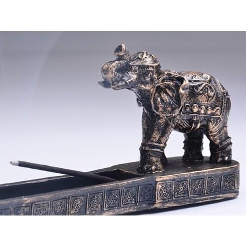 Elephant God Design Incense Burner Holder Resin Figurine Home Decor Crafts