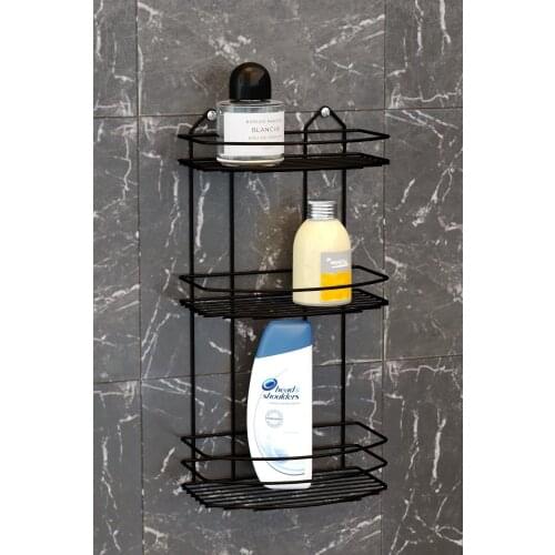 Bathroom Shower Shelves Three Tier Bathroom Shower Rack Matt Black Shower Shampoo Racks
