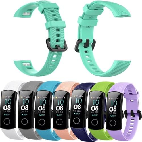 12Color Classic Soft Silicone Watch Band Strap For Huawei Honor Band 4 5 For Honor Band 5 4 Replacement Colorful Wristband Strap