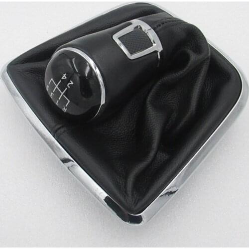 Gear shift stick shifter knob Dust-proof cover shift lever knob gear shift collars real leather for Jetta Santana 13-15