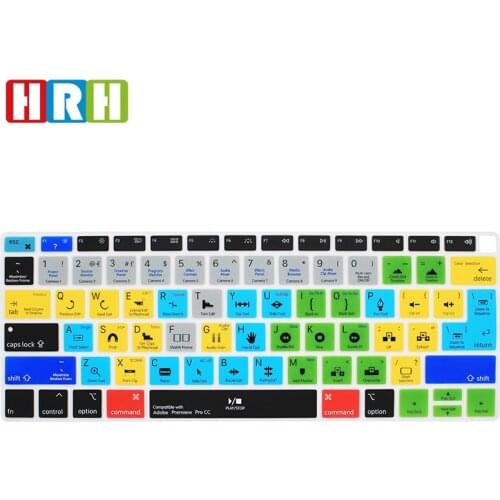 For Adobe Premiere Pro CC Hotkey Silicone Keyboard Cover Skin for MacBook Newest Air 13" 2018 Release A1932 with Retina Display