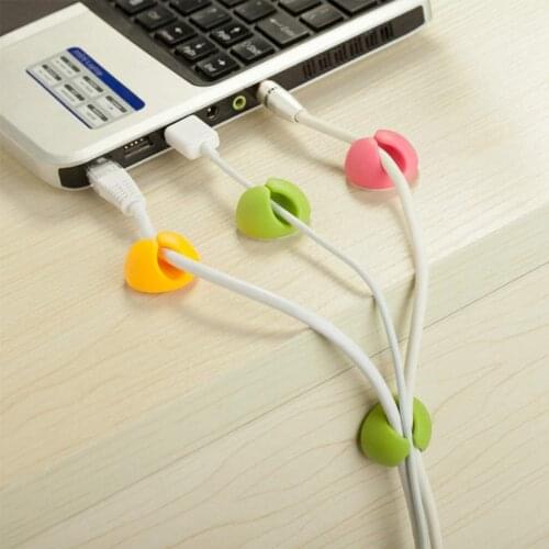 Cute Cable Clips Desktop Color Cord Holder Organizer Wire Holder for Table Headphone Desk Car Computer Phone Charging Cable