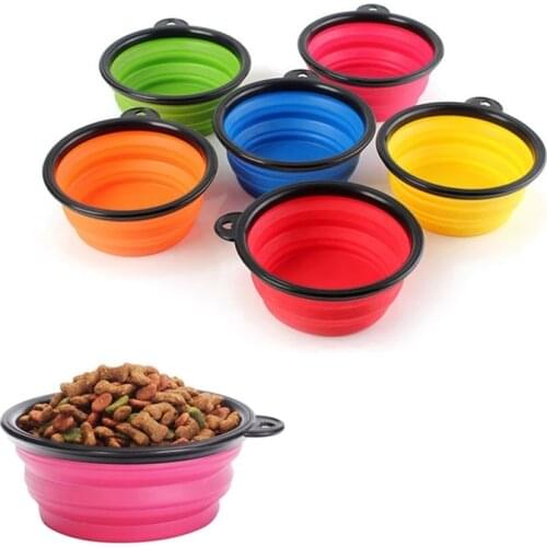 Collapsible Silicone Pet Dog Bowl Outdoor Travel Dog Food Container Bowl Portable Puppy Pet Feeder Dish Water Drinking Bowl