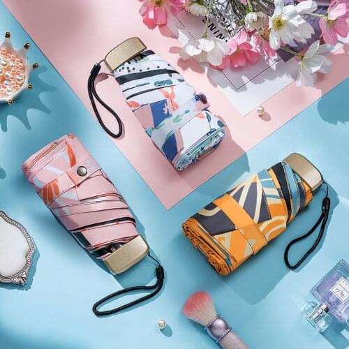 Foldable Umbrella Mini Umbrella Rain Gear Rainy Day Pocket Umbrella Mini Folding Sun Umbrellas Fashion Travel Women Gift