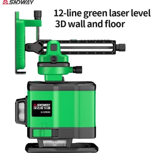 SNDWAY 3D 12-line green laser horizontal and vertical high-precision 360° automatic horizontal glare cross line wall sticker