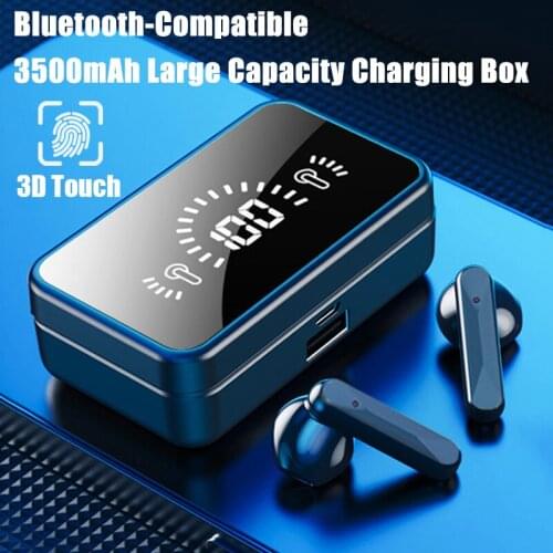 TWS Bluetooth V5.0 Wireless Headphones 3500mAh Charging Case HiFi Panoramic 9D Surround Sound Waterproof In-ear Sports Earplugs
