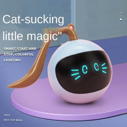 Pet Smart Interactive Cat Toy Colorful LED Self Rotating Ball Toys USB Rechargeable Kitten Electronic Ball Toys Cat Accessories