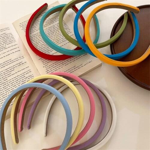 2021 Women Summer Headbands Candy Color Bohemian Girl Hair Accessories Simple Elastic Headwear Head Wrap