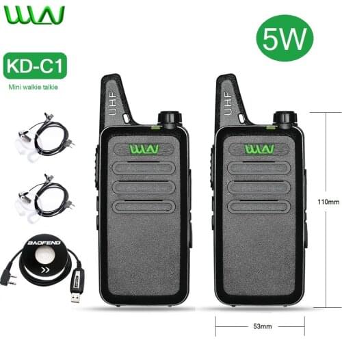1/2/3/4/5/6PCS Mini Walkie Talkies WLN KD-C1 Portable Radio Station UHF 430-440MHz KDC1 Ham Radio Transceiver Clear Voice Signal