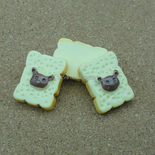 1pcs/lot resin flat back bear head bread 17mm Cabochons Jewelry Mobile Phone Hairpin Headwear DIY Accessories B204-8