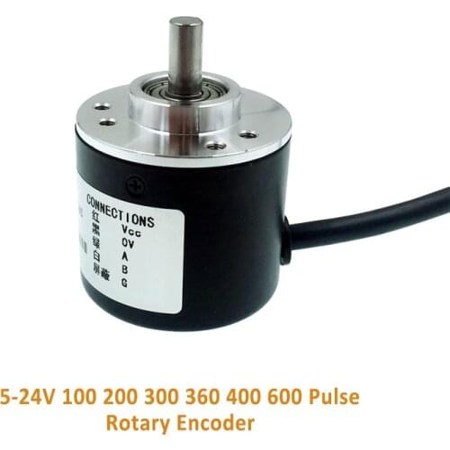 100 200 300 360 400 600 Pulse Incremental Optical Rotary Encoder AB Two-phase 5-24V circuit NPN open collector output