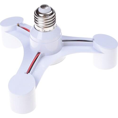 3In1 E27 to E27 extended LED Lamp Bulbs Socket Splitter Adapter Holder For Photo Studio